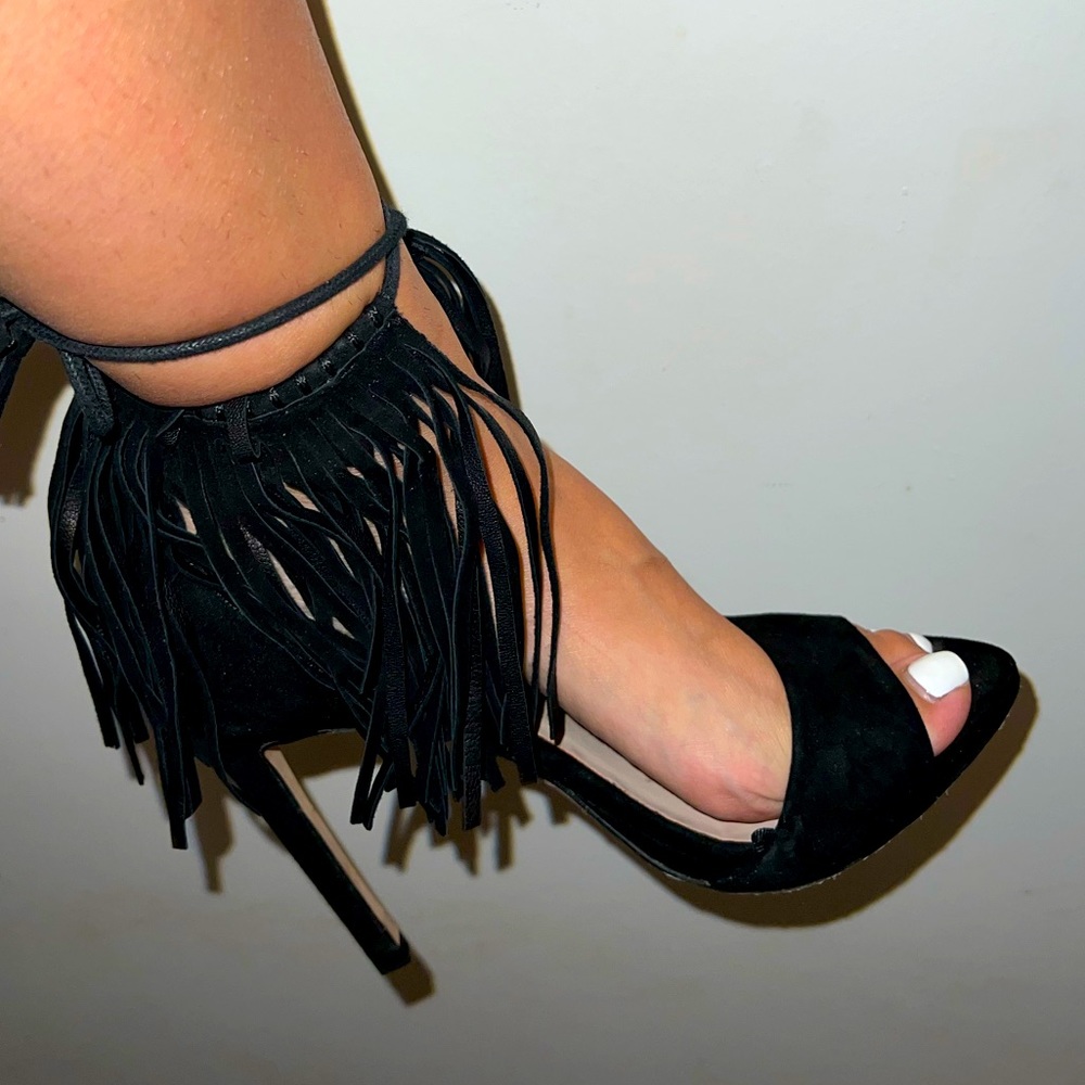 Fringe black Zara heels